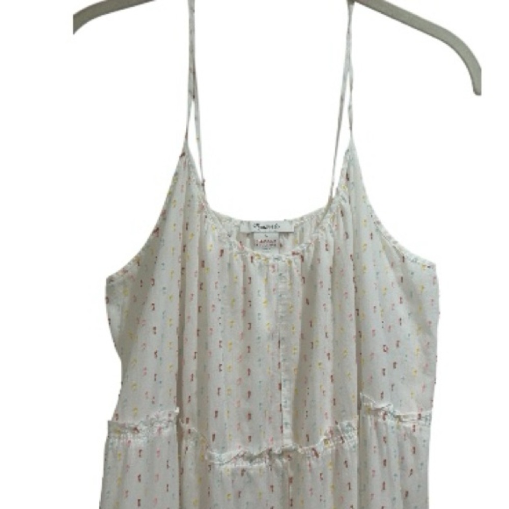 Madewell Tiered  Cover-Up Rainbow Clipdot Nightgown Size Large - Picture 6 of 13